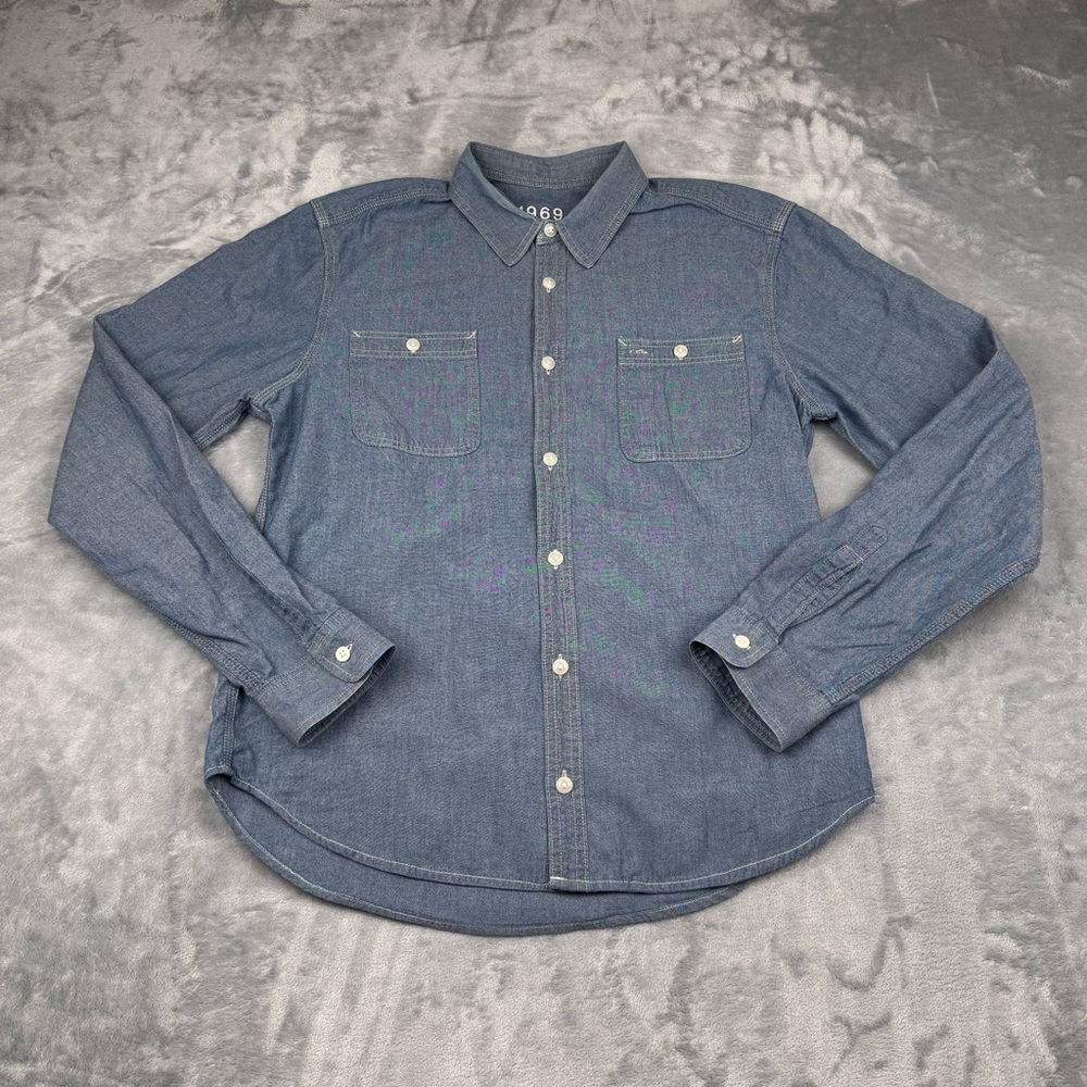 Men's Indigo Button-Front Denim Shirt -
